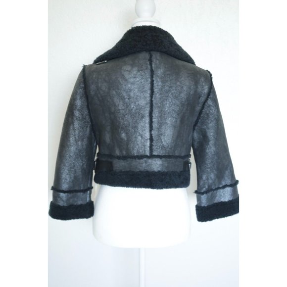 Bird by Juicy Couture Black Askam Leather Jacket Size Small NWT - Picture 4 of 12